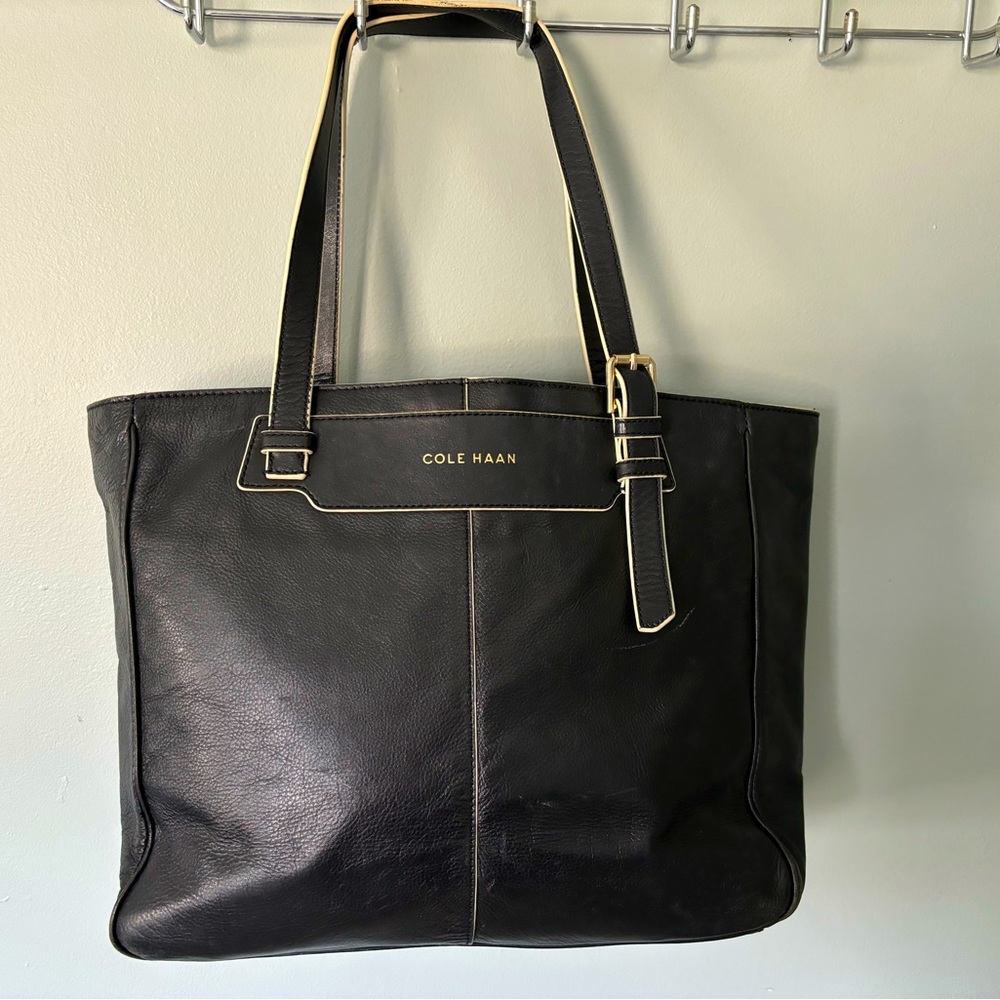 Cole Haan leather tote, perfect size for carrying a laptop